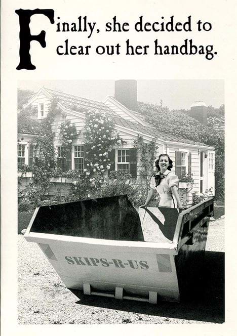 Clear Out Her Handbag Birthday Card