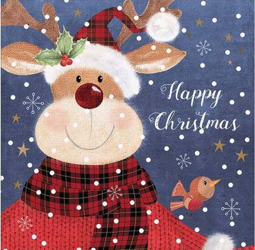Tartan Reindeer Christmas Card