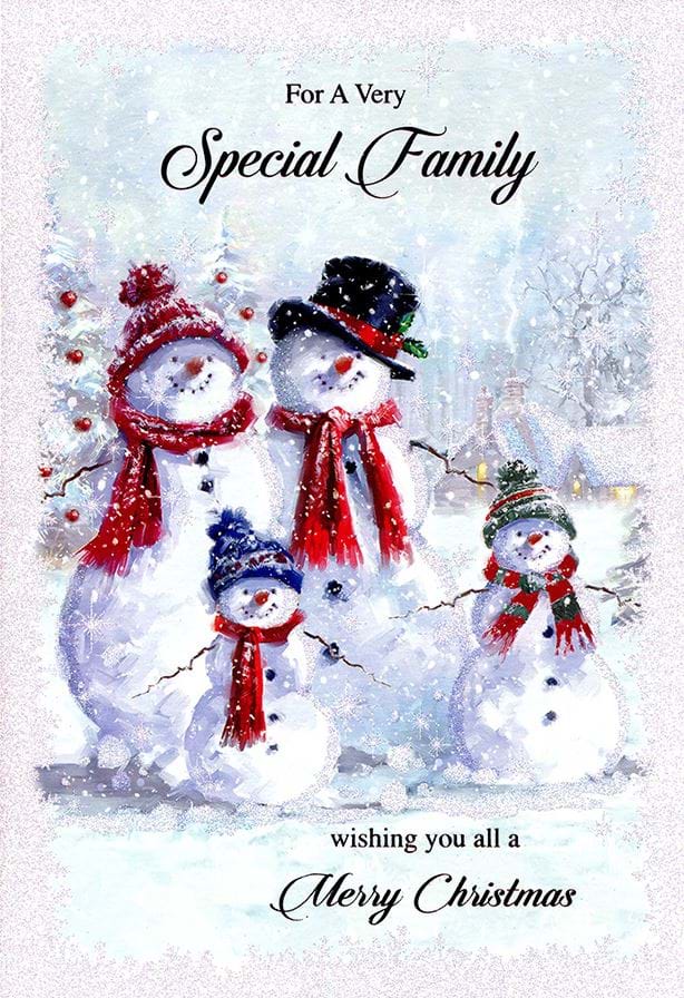 Snowman Family Christmas Card