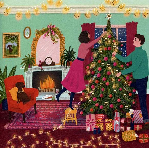 Decorating the Tree Christmas Card