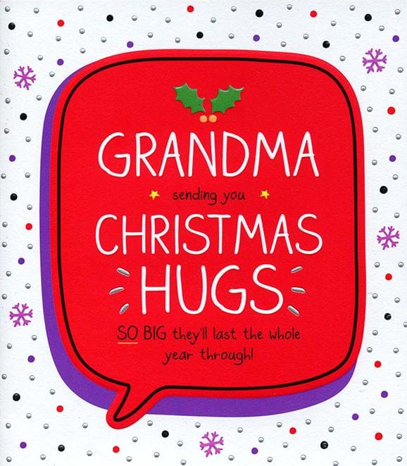 Hugs Grandma Christmas Card