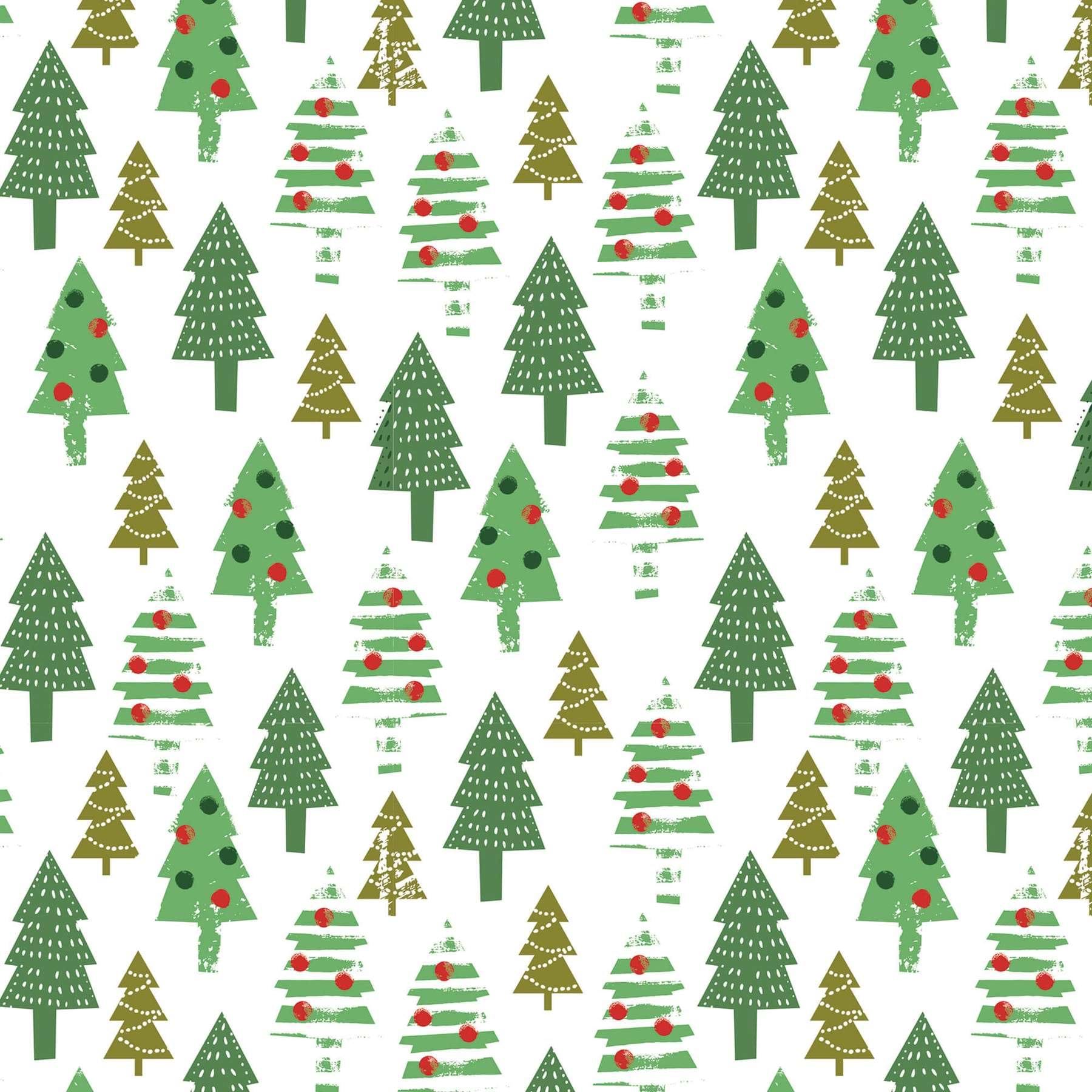 Snowy Trees Christmas Wrapping Paper