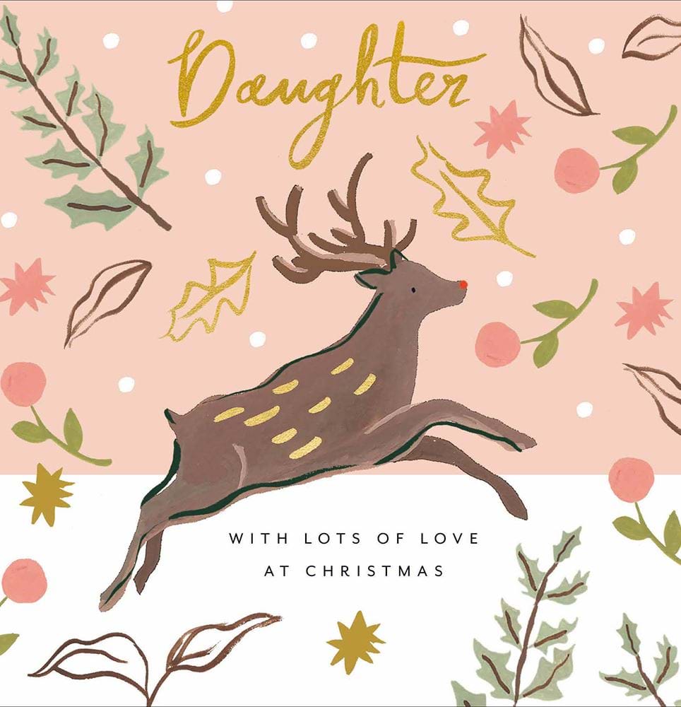 Reindeer Daughter Christmas Card