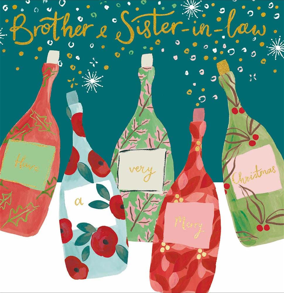 Wine Brother & Sister-in-law Christmas Card