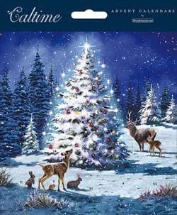 Woodland Tree Christmas Advent Calendar Christmas Card