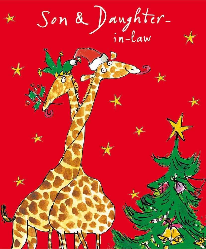 Giraffes Son & Daughter-in-law Christmas Card