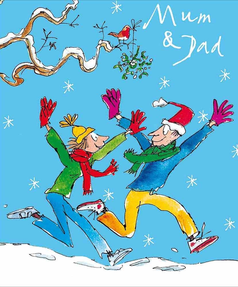 Snow Fun Mum & Dad Christmas Card
