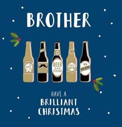 Festive Beers Brother Christmas Card