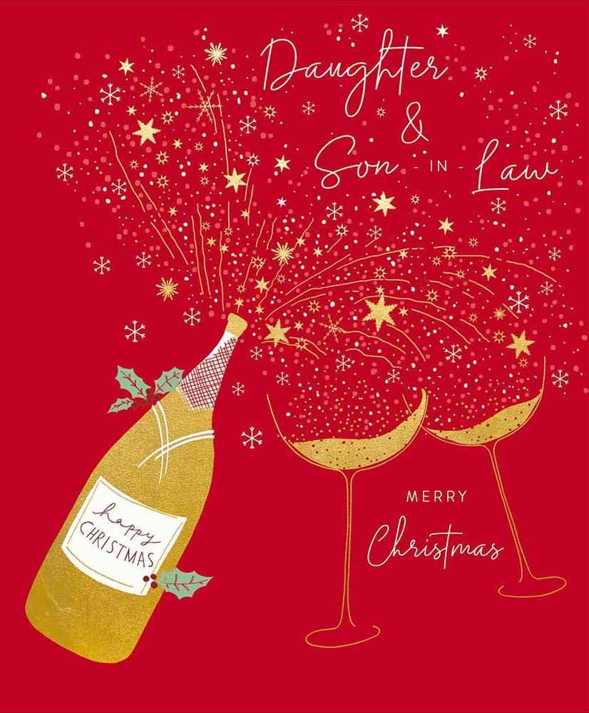 Festive Fizz Daughter & Son-in-law Christmas Card