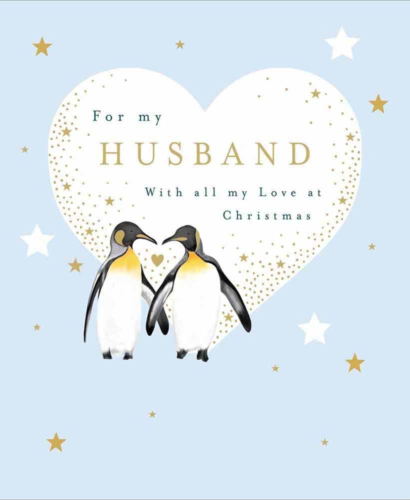 Penguins Husband Christmas Card