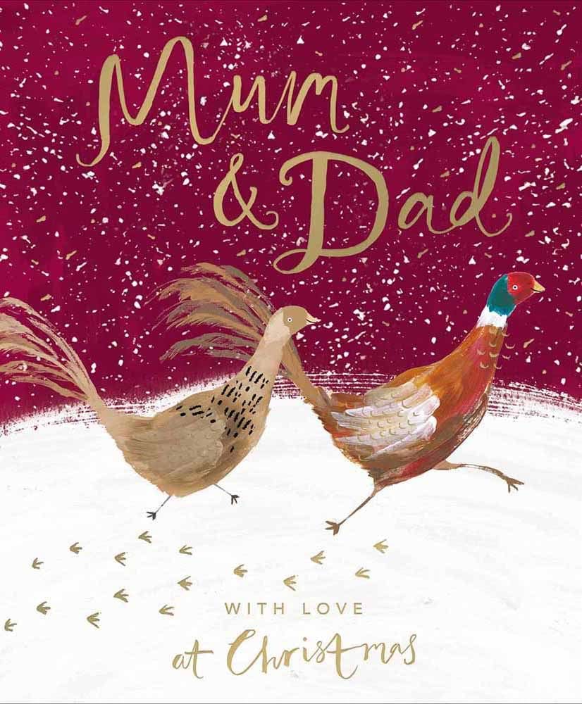 Pheasants Mum & Dad Christmas Card