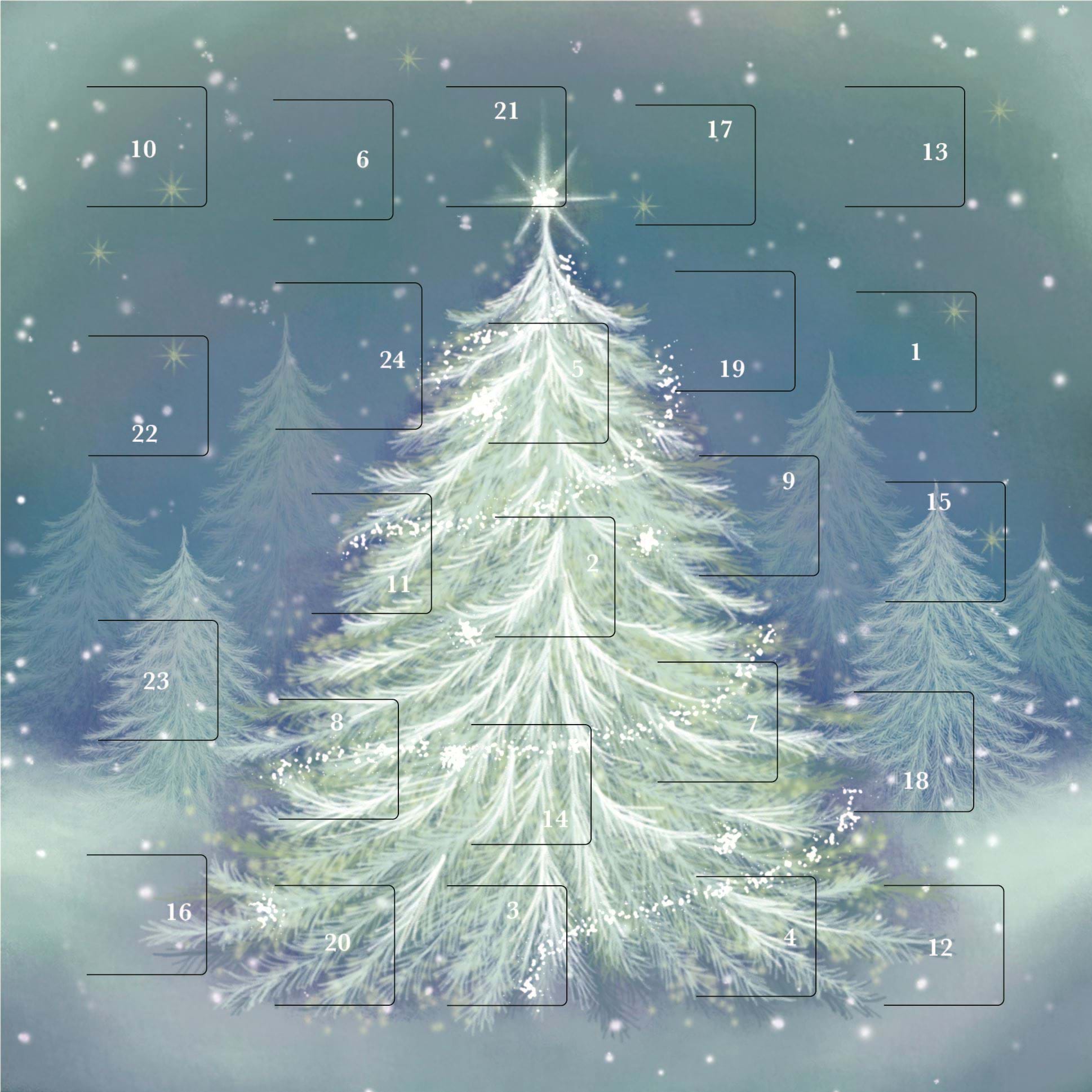Sparkle Tree Advent Calendar Card