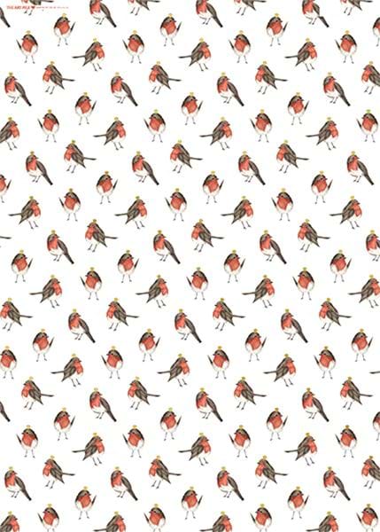 Robins in Crowns Christmas Wrapping Paper