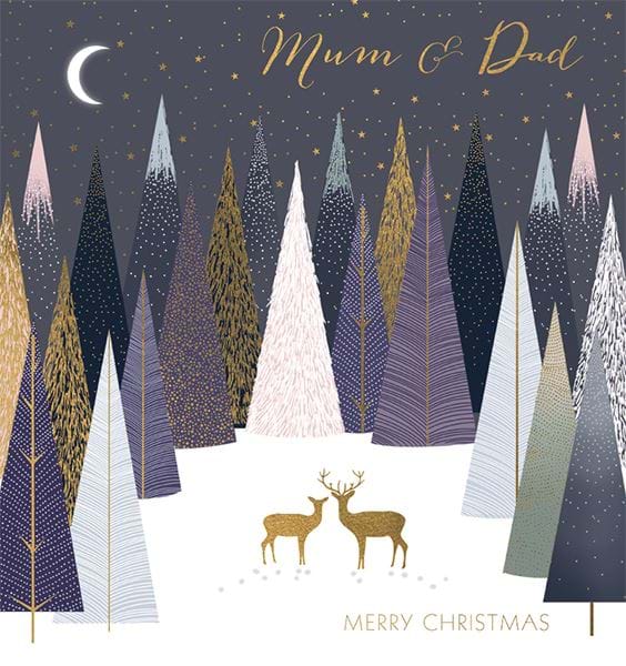 Magical Forest Mum & dad Christmas Card