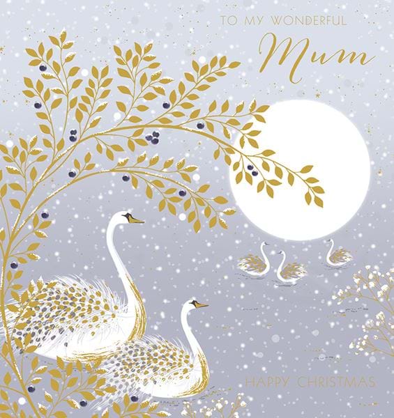 Swans Mum Christmas Card