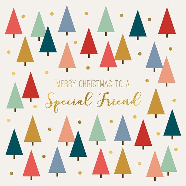 Colourful Trees Special Friend Christmas Card