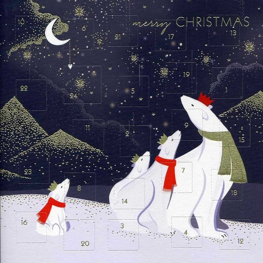 Polar Bears Advent Calendar Card