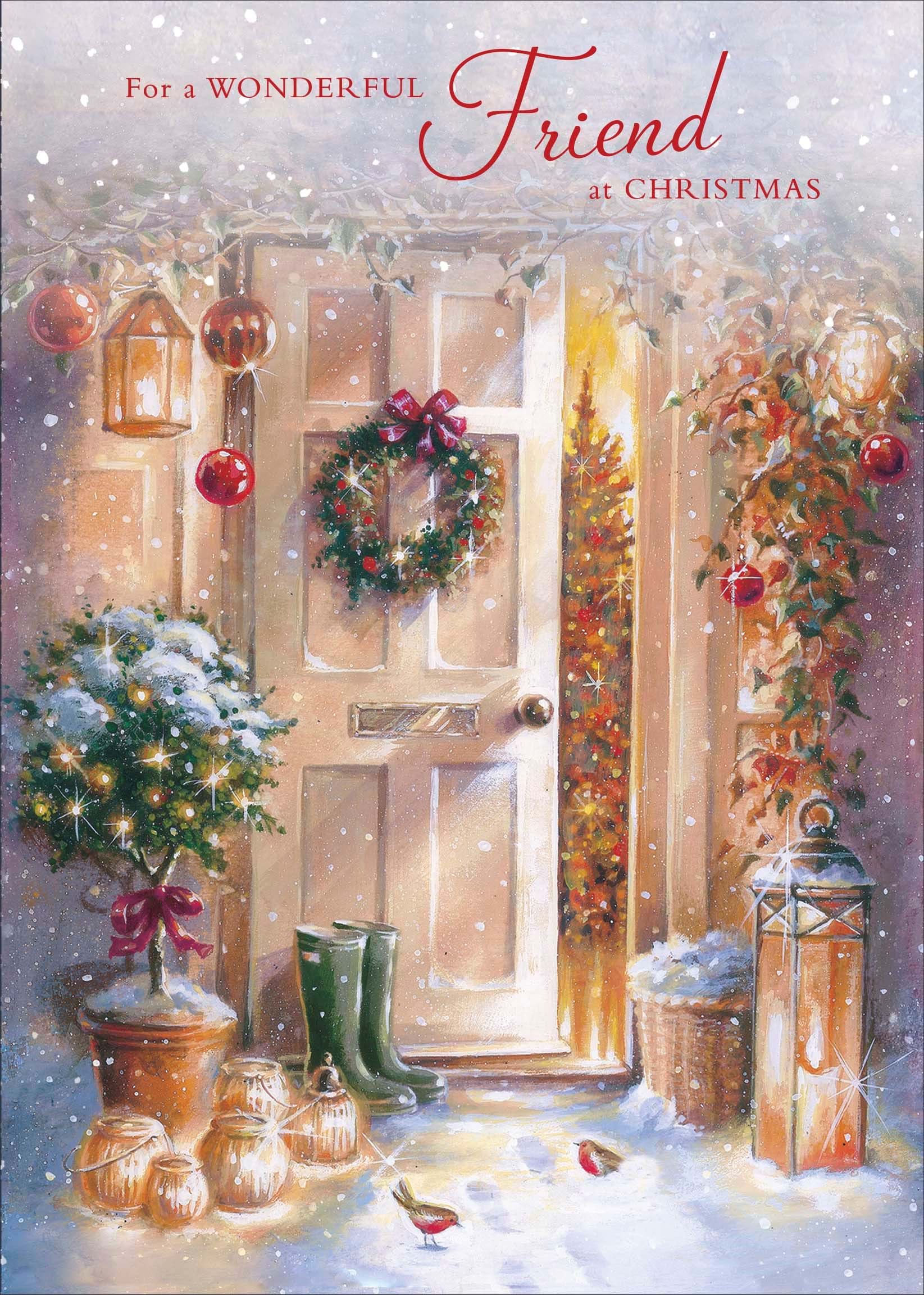 Festive Door Friend Christmas Card
