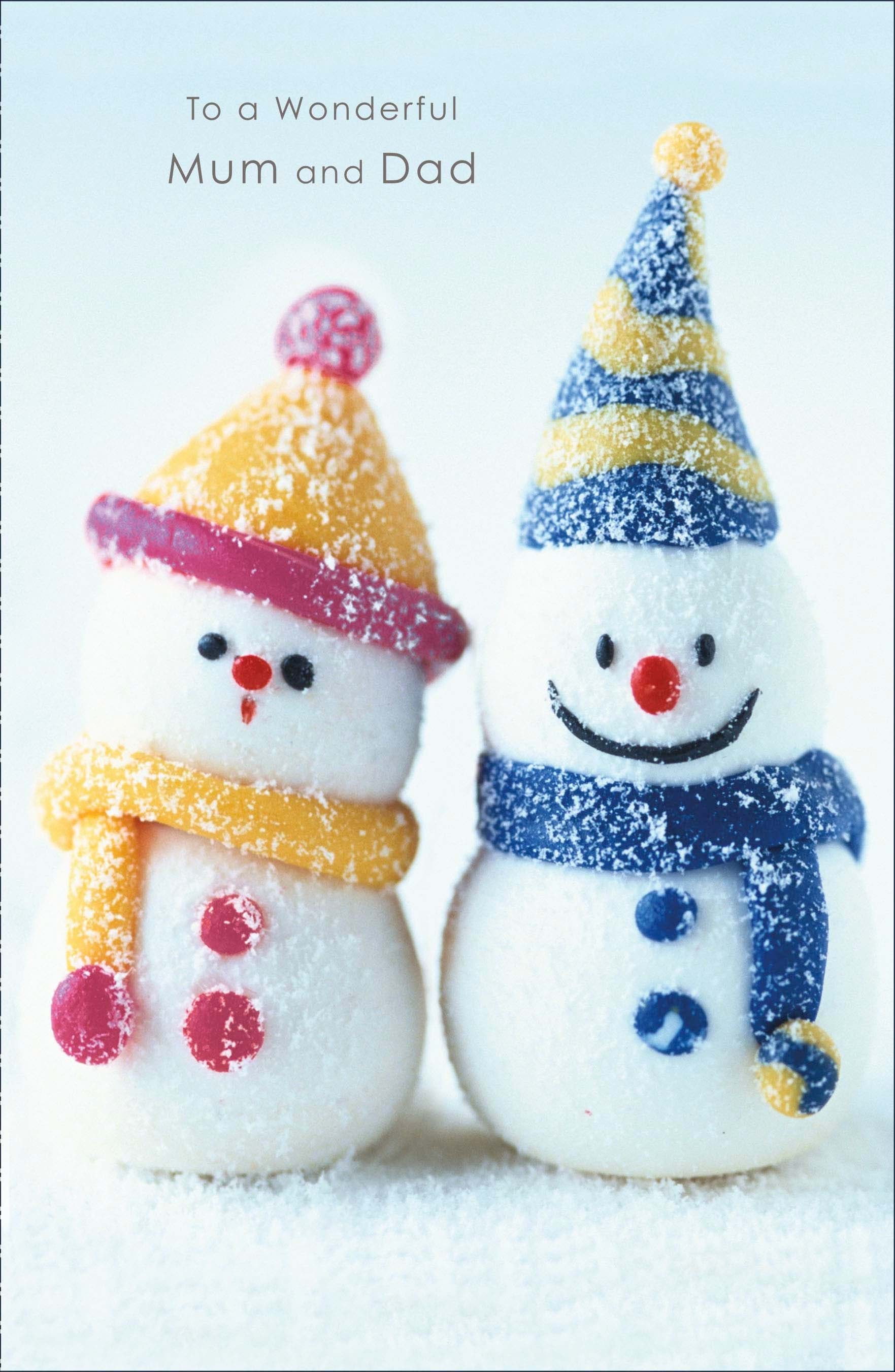 Snowmen Mum & Dad Christmas Card