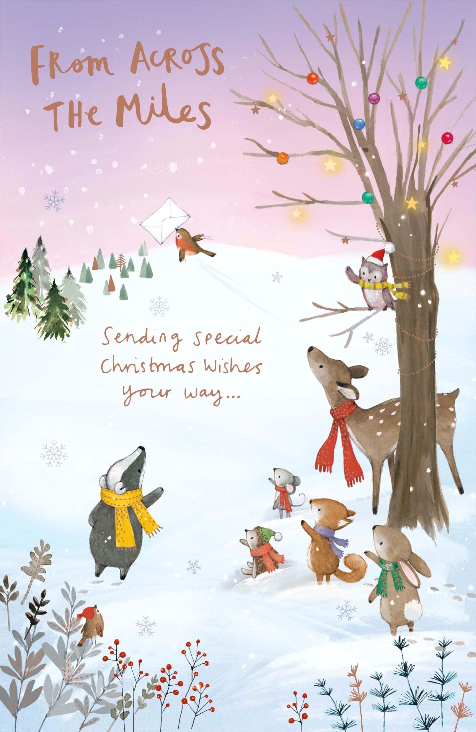 Woodland Creatures Across The Miles Christmas Card