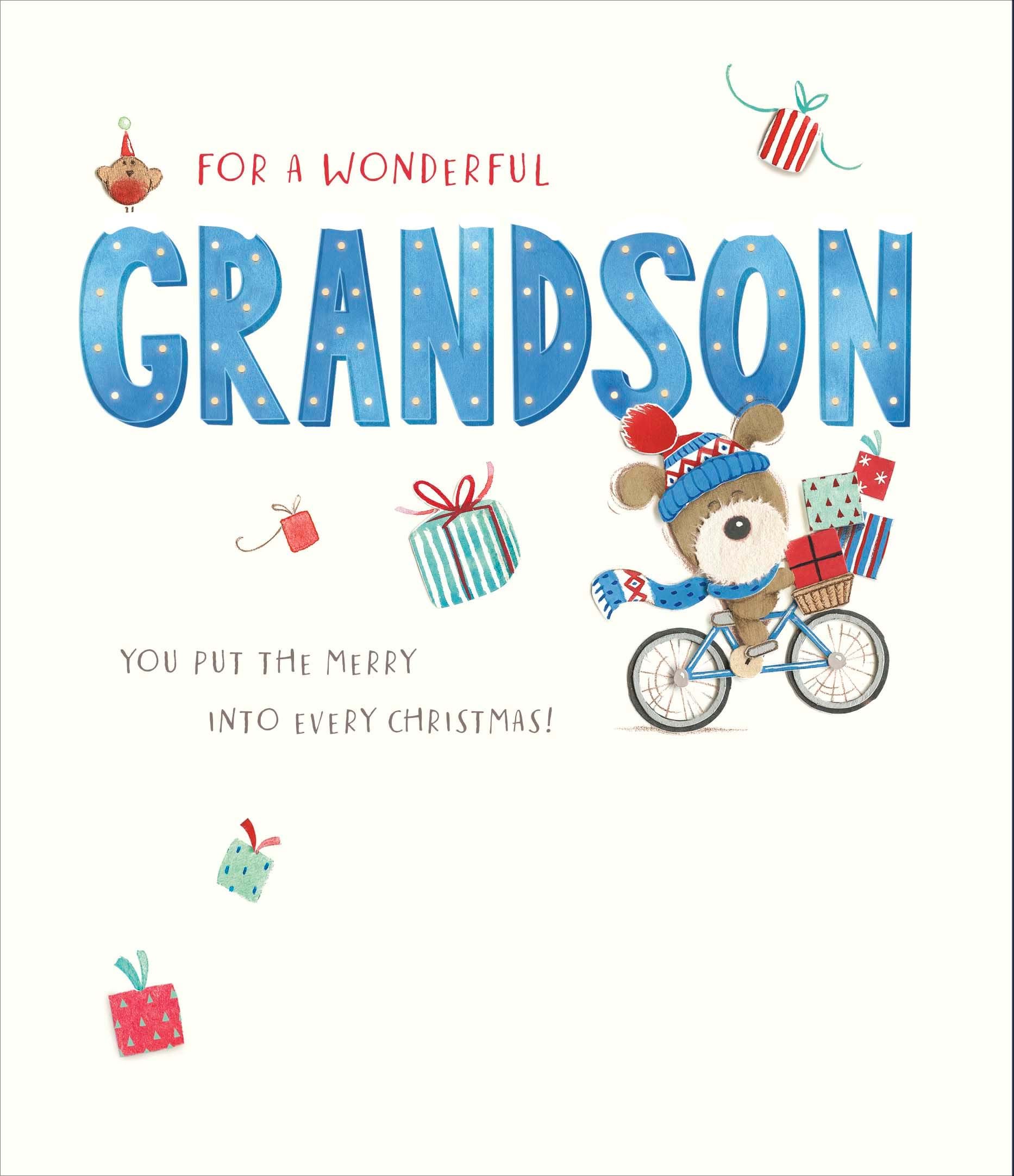 Merry Grandson Christmas Card