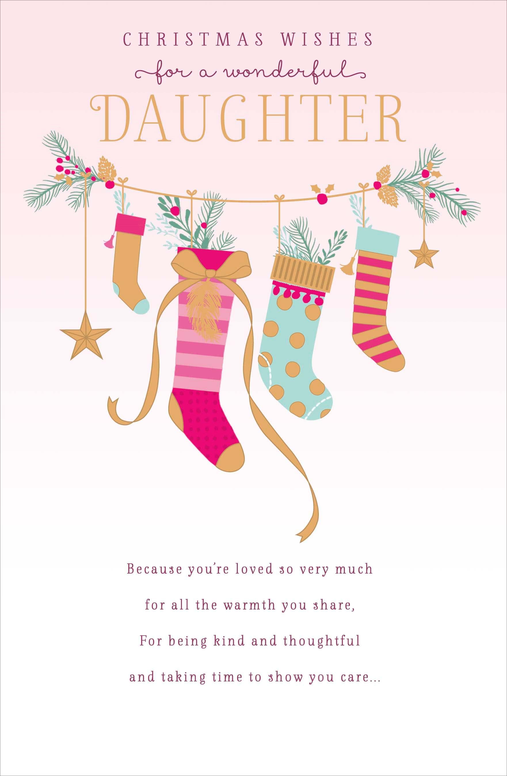 Stockings Daughter Christmas Card