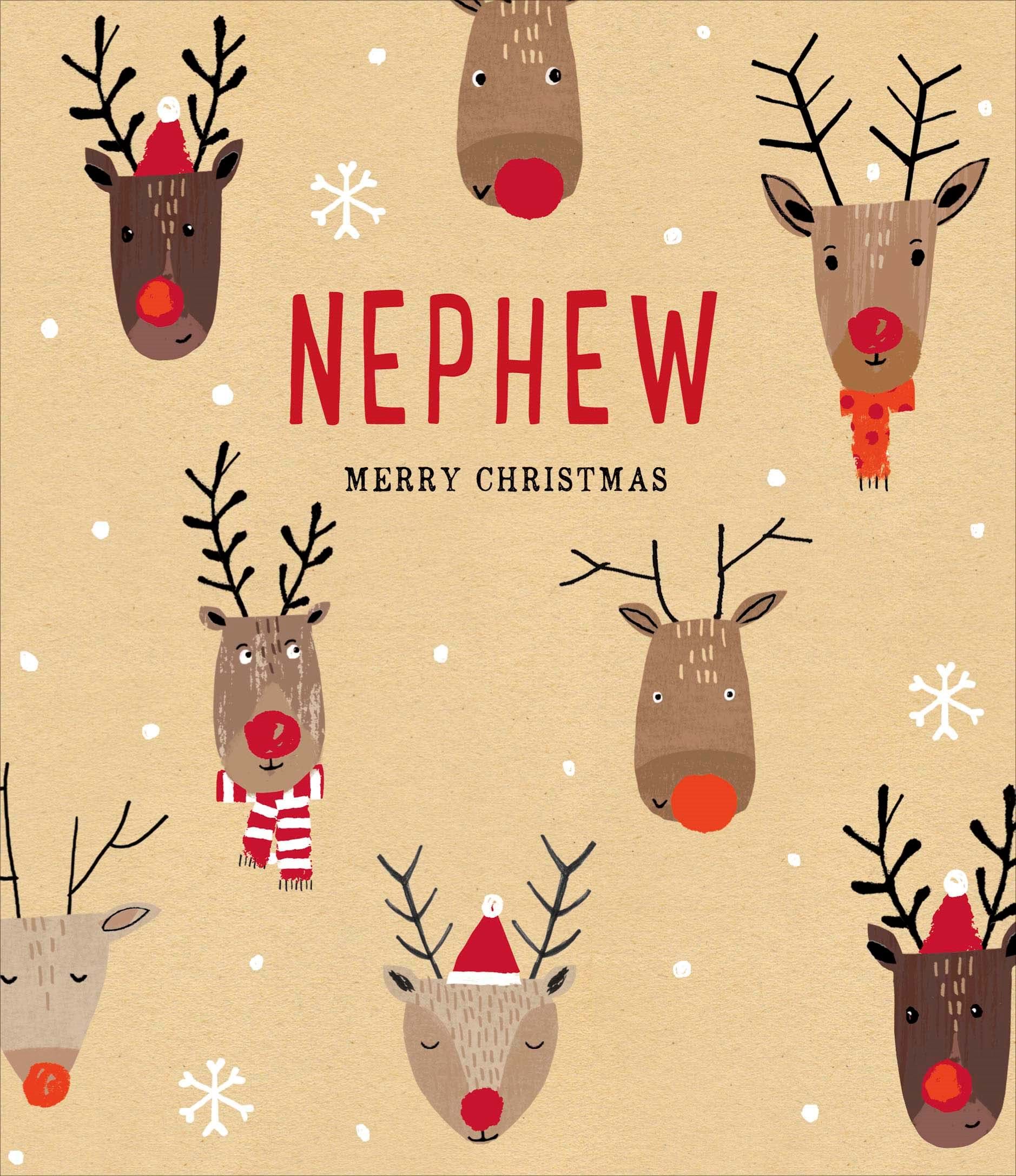 Reindeer Nephew Christmas Card