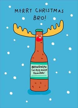 Brewdolph Brother Christmas Card