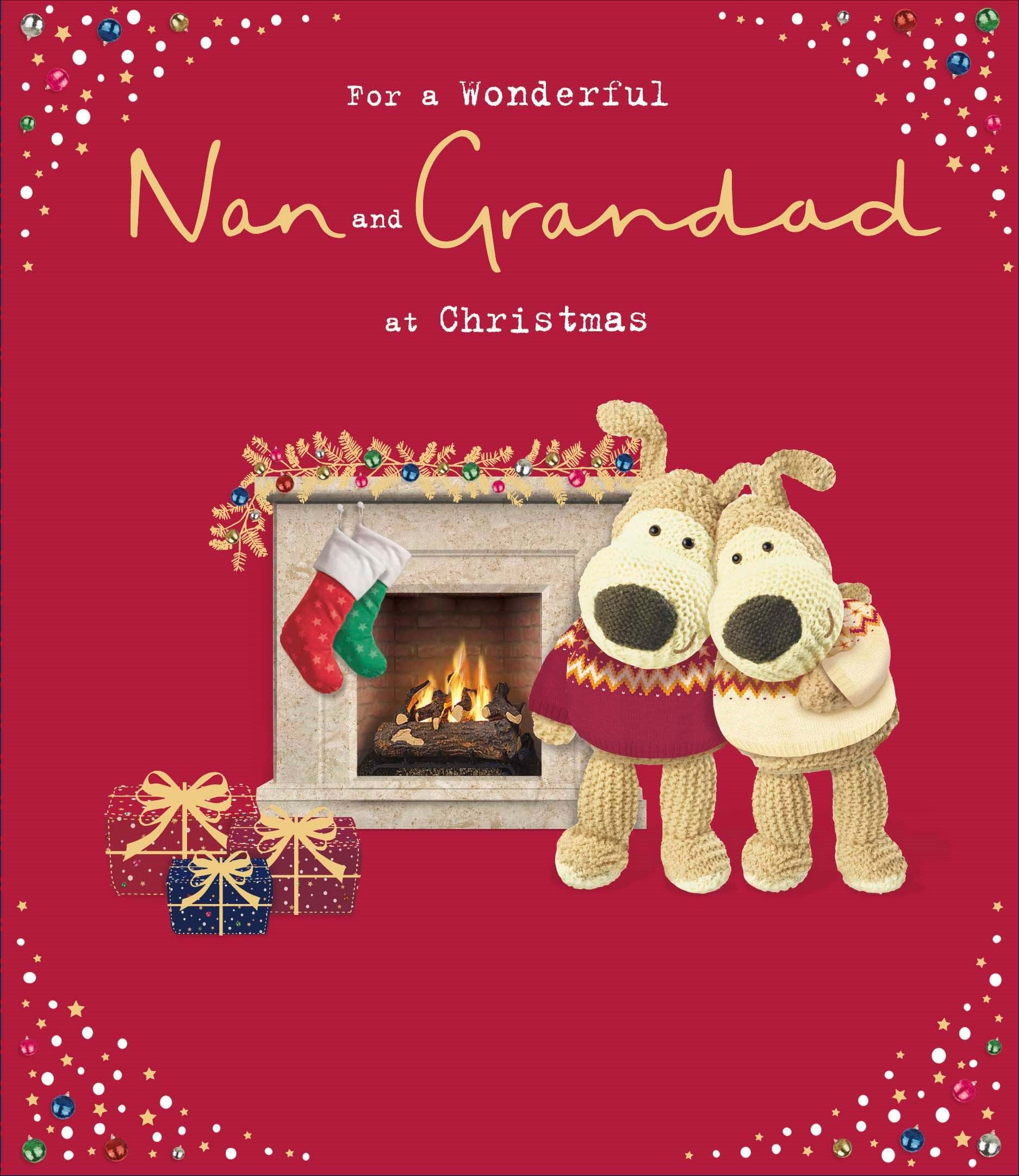 Fireplace Nan & Grandad Christmas Card