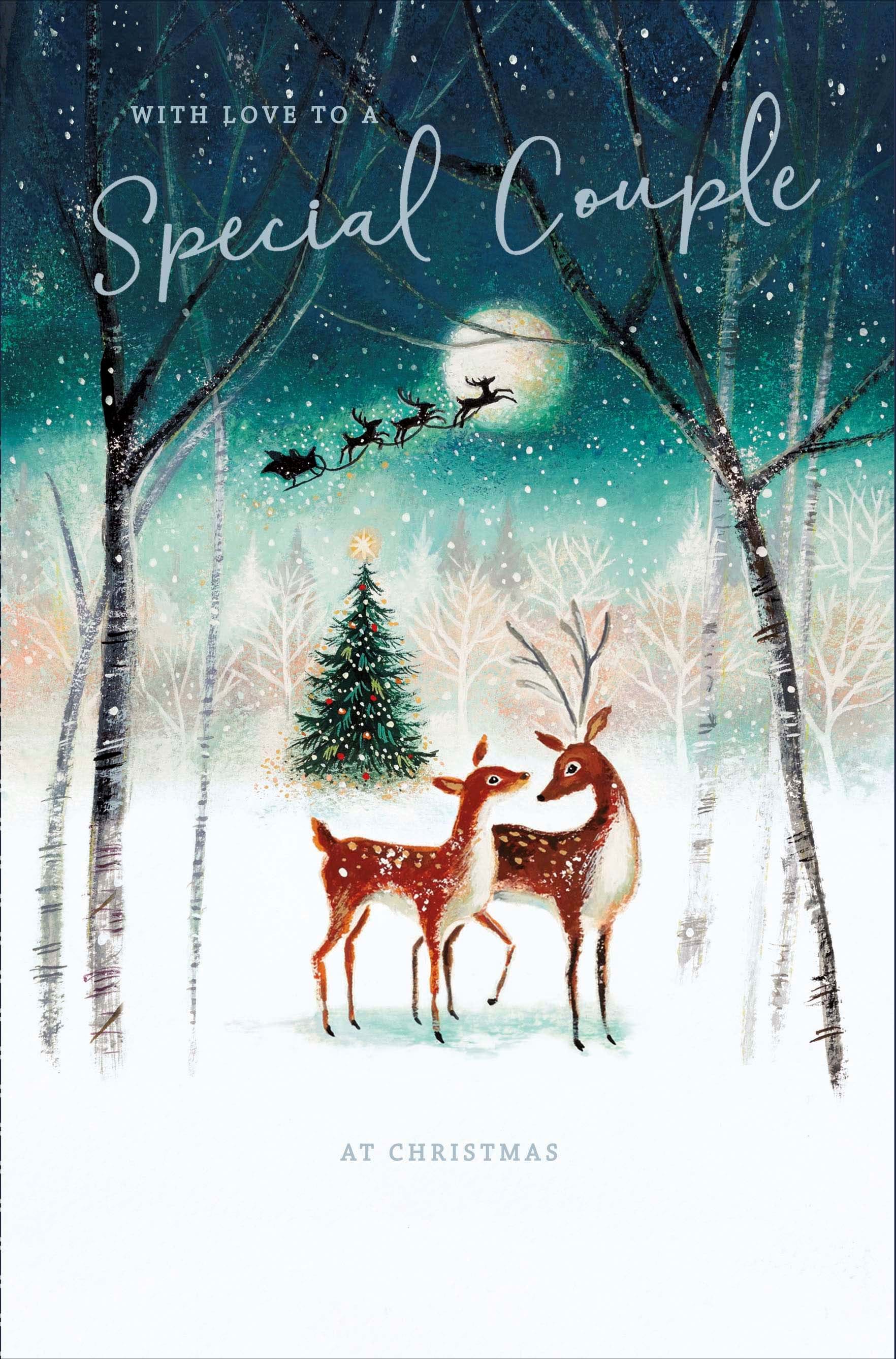 Forest Deer Special Couple Christmas Card