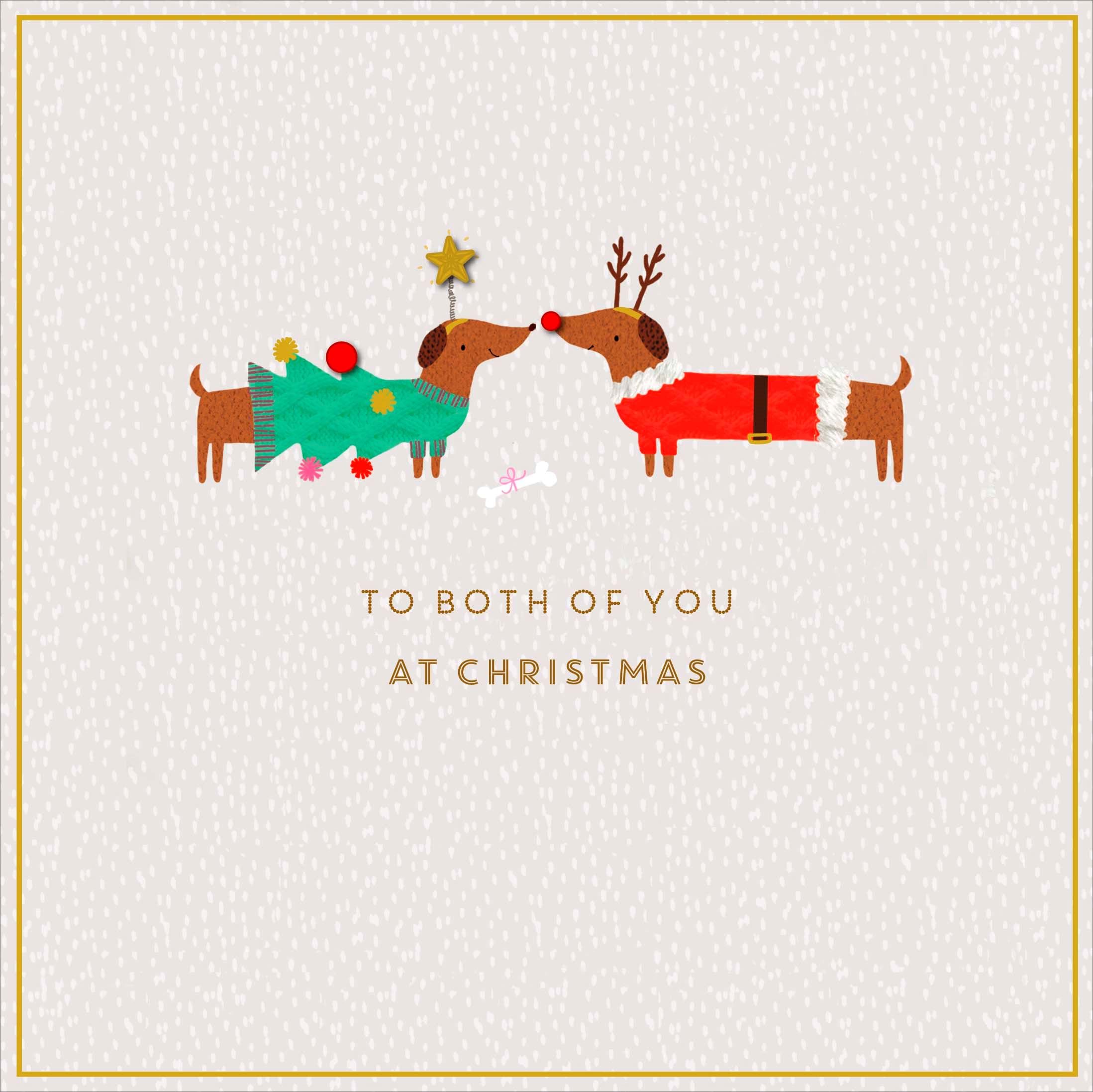 Sausage Dogs Both of You Christmas Card