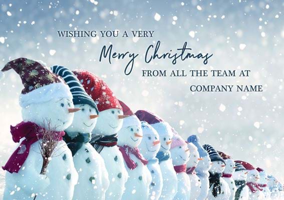 All in a Row - Front Personalised Christmas Card