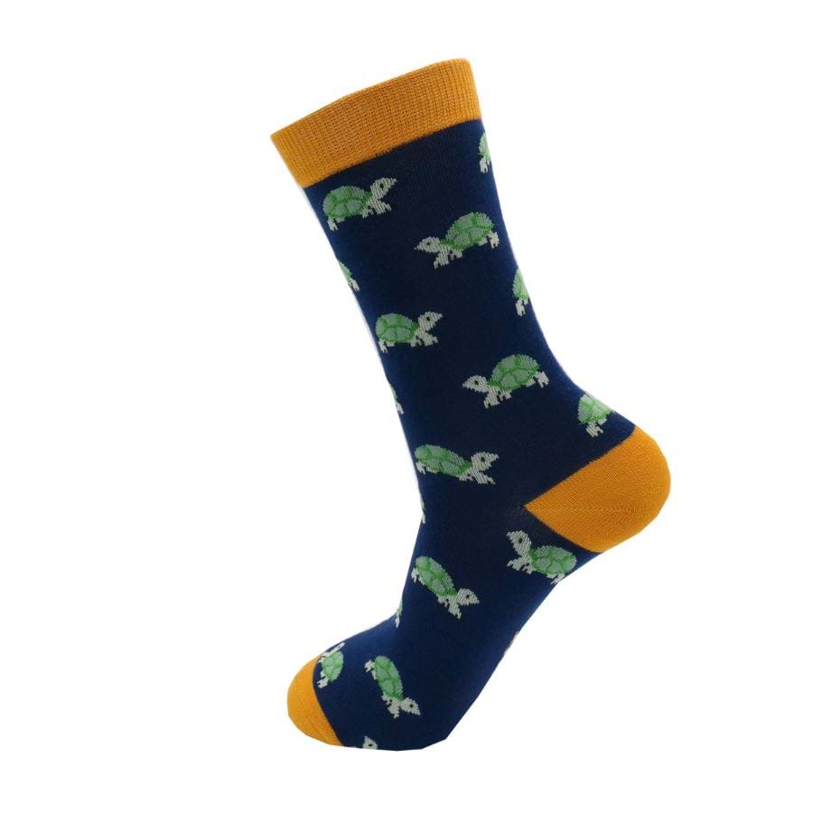 Turtle Bamboo Socks in Navy - One Size