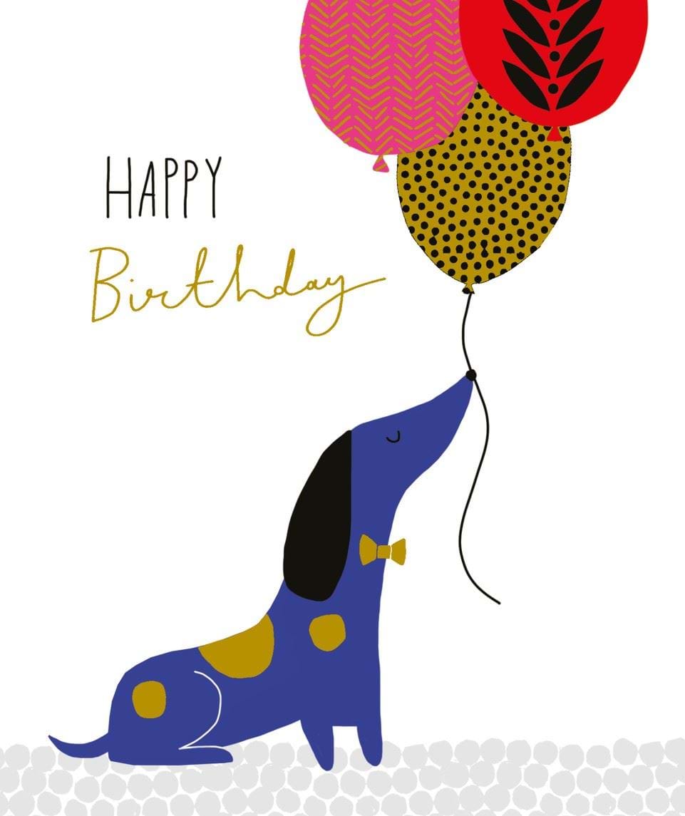 Blue Dog Birthday Card