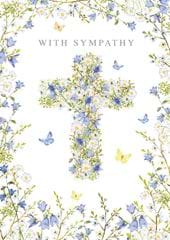 Floral Cross Sympathy Card