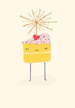 Sparkler Cake Birthday Card