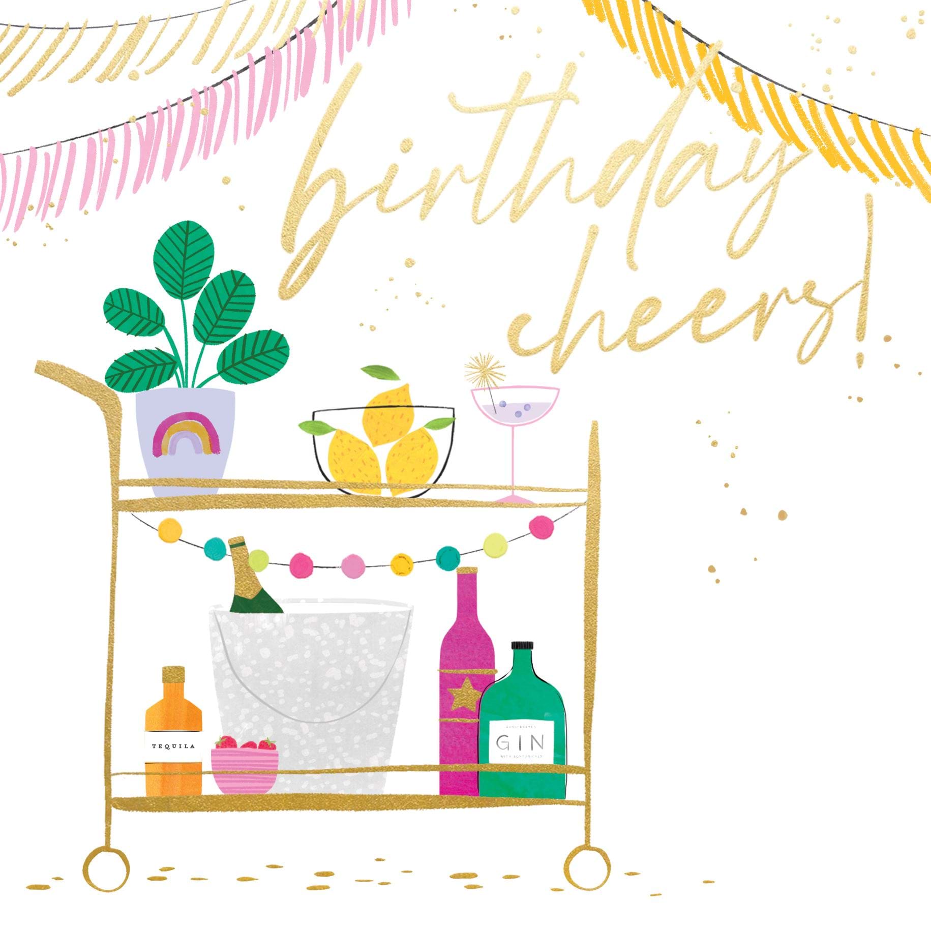 Drinks Trolley Birthday Card