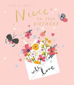 Floral Envelope Niece Birthday Card