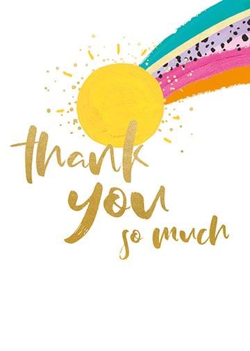 Sunshine Rainbows Thank You Card