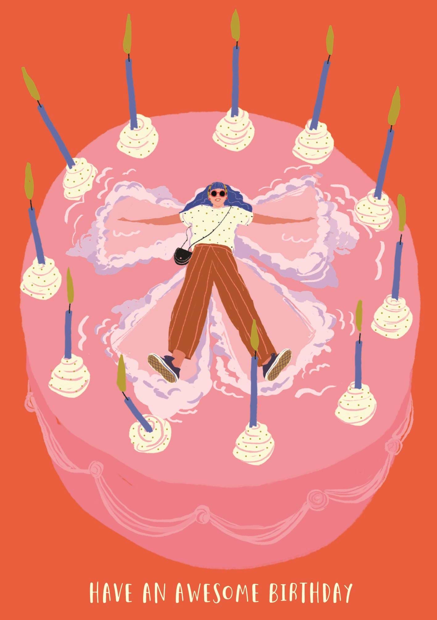 Cake Angel Birthday Card