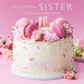 Macaron Cake Sister Birthday Card
