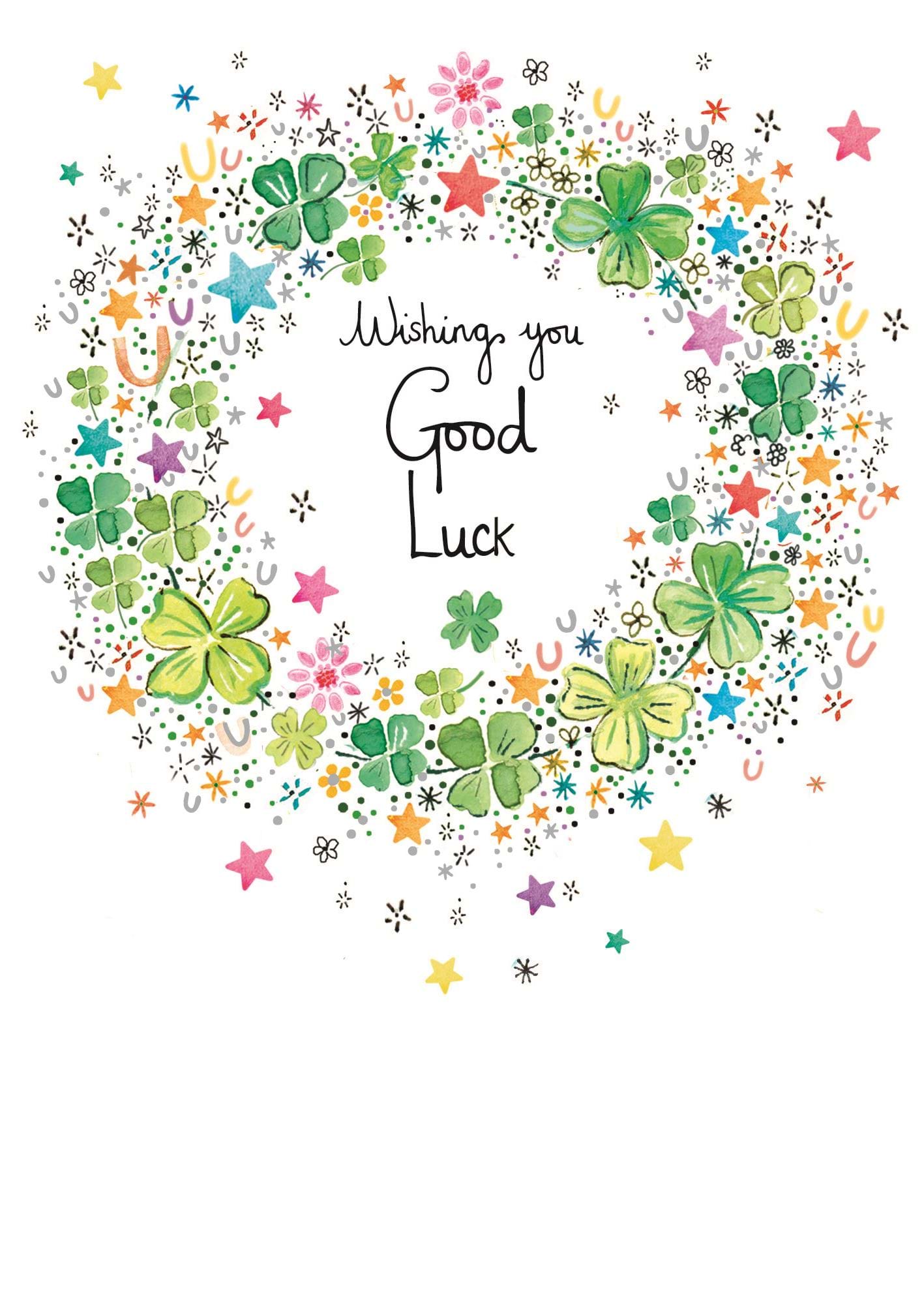Clover Wishes Good Luck Card
