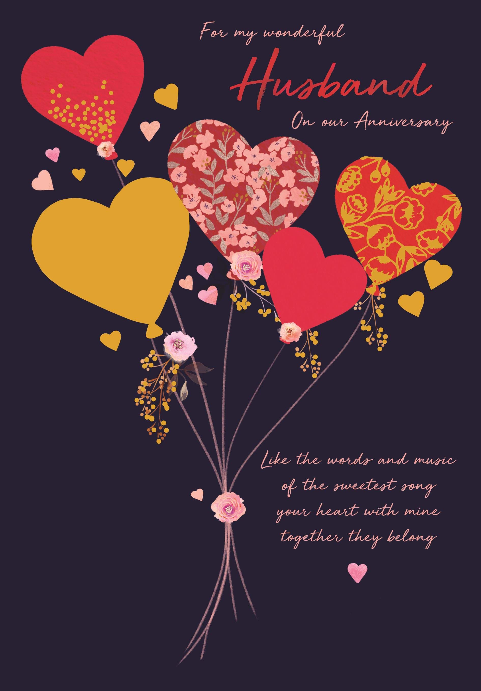 Wonderful Husband Anniversary Card