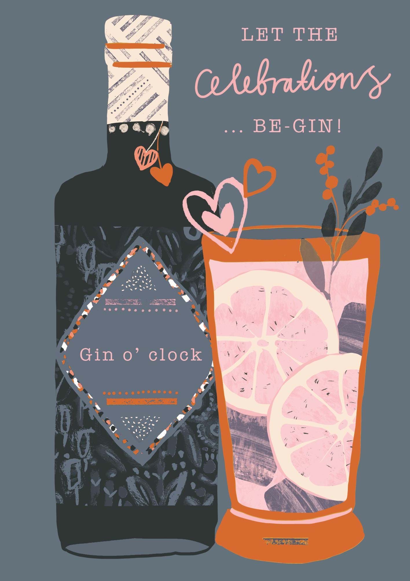 Pink Gin O'Clock Birthday Card