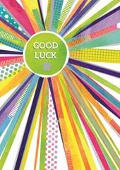 Neon Beams Good Luck Card