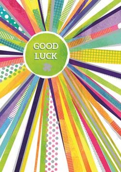 Neon Beams Good Luck Card
