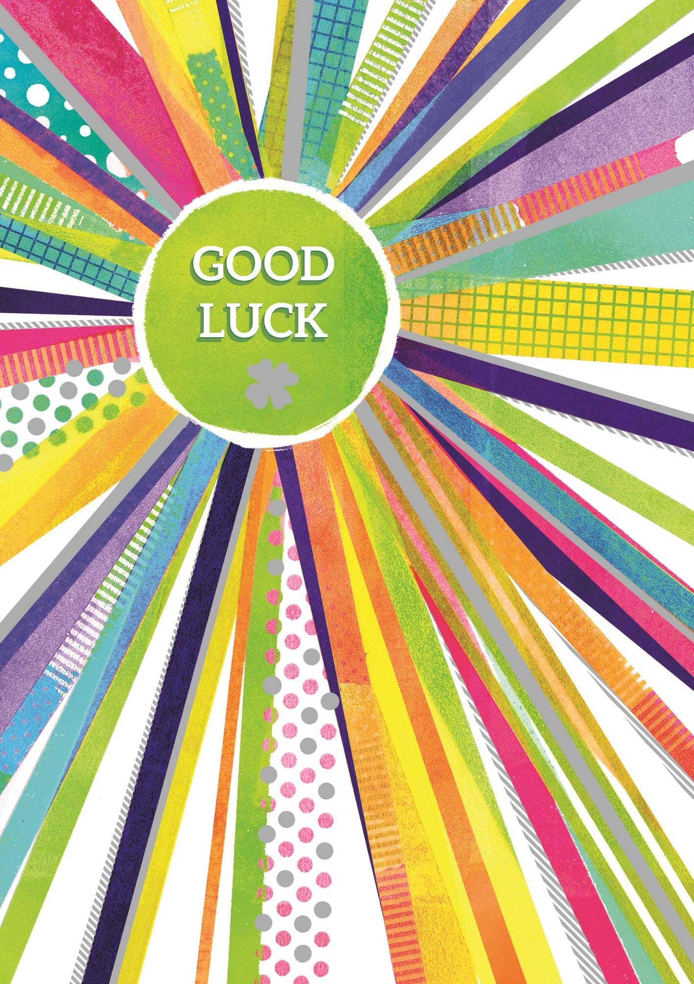 Neon Beams Good Luck Card