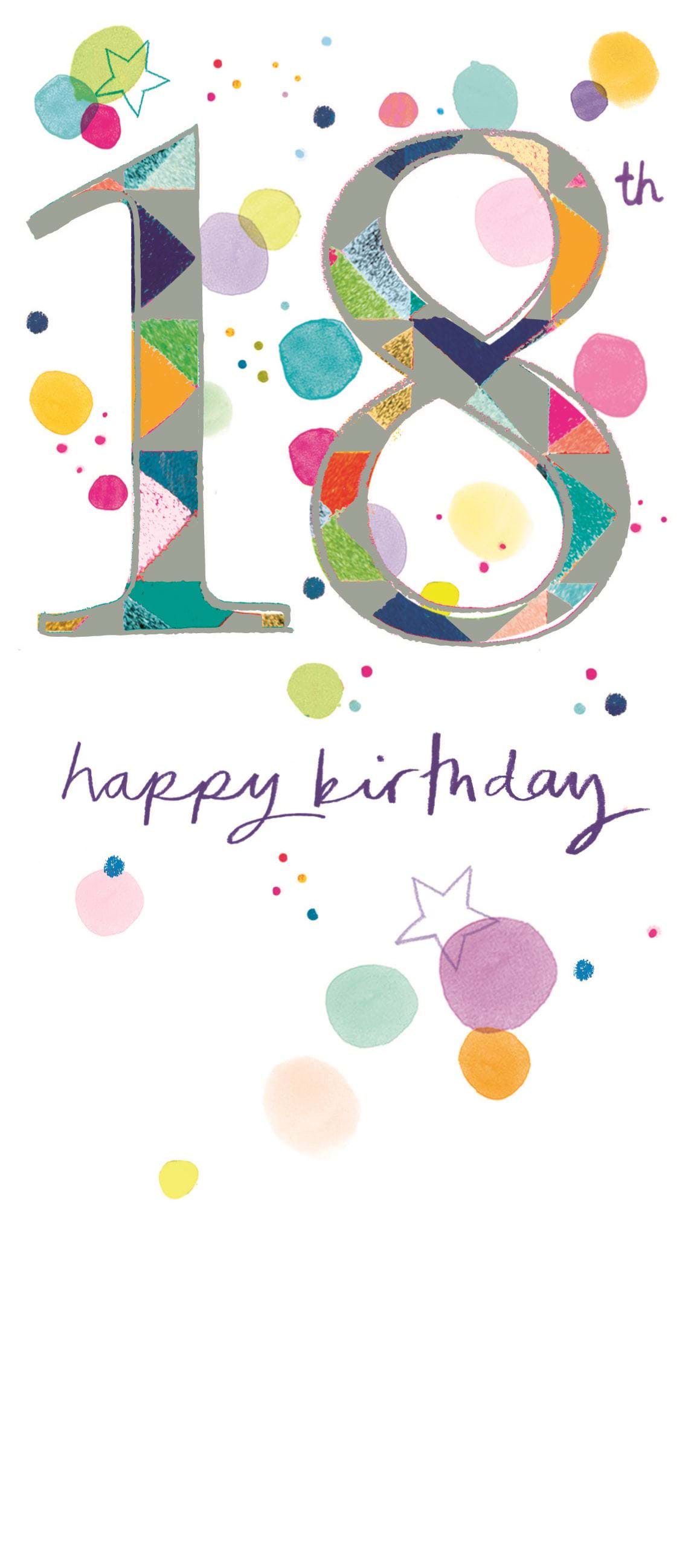 Multicolour 18th Birthday Card