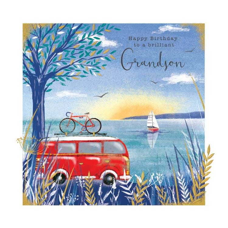 Campervan Grandson Birthday Card