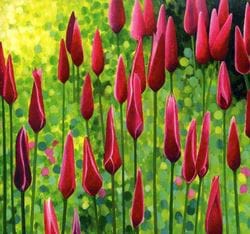 Peppermintstick Tulips Greeting Card